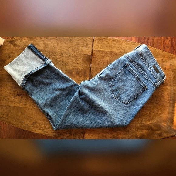 Kut From The Kloth Cameron Wide Cuff Roll Up Jean Blue Size 8 Denim - Picture 13 of 14